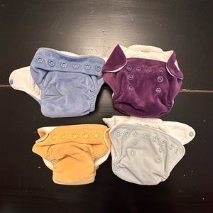 4x GroVia Velor adjustable Cloth Diapers - newborn/infant